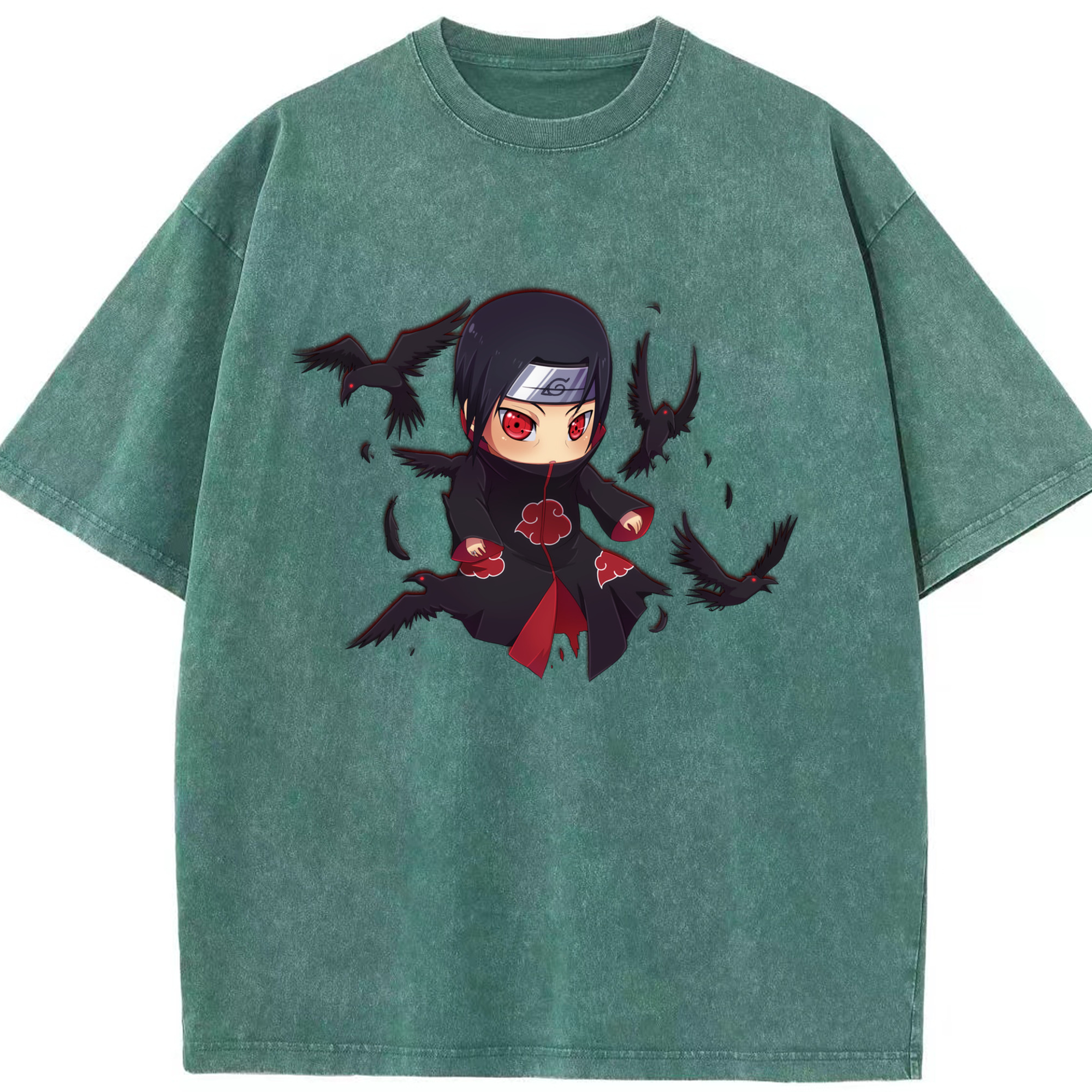 （画像用） NARUTO -ナルト- うちは イタチ Uchiha Itachi 綿100% ヴィンテージ風 半袖Tシャツ（フロントプリント）